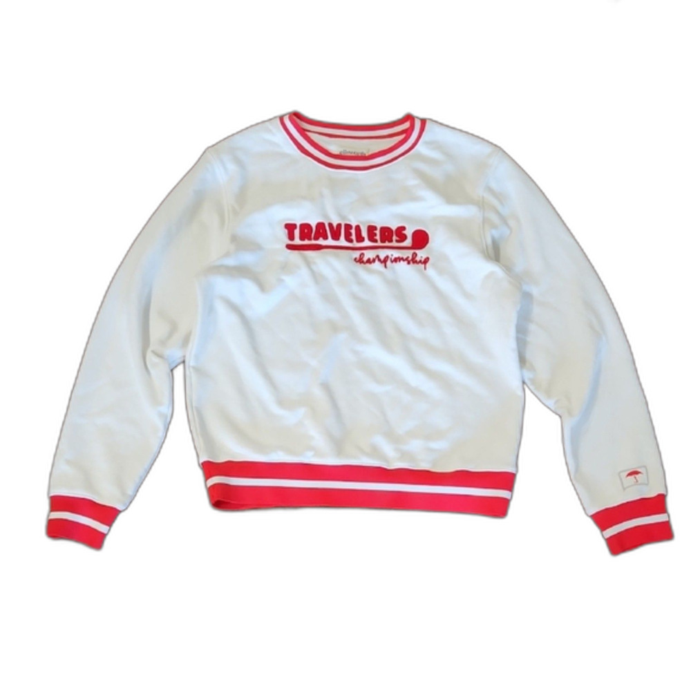 Ellsworth + Ivey Elle Sweatshirt, Travelers Championship, White/Red, Size S